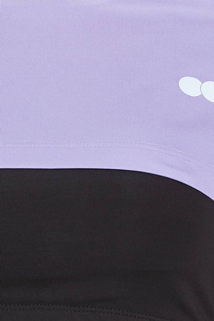 Stylish Polyester Spandex Purple Long Sleeve Sport Crop Top For Women