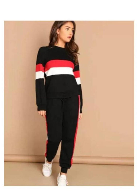 Women's Cotton Multicoloured Free Size Tracksuit