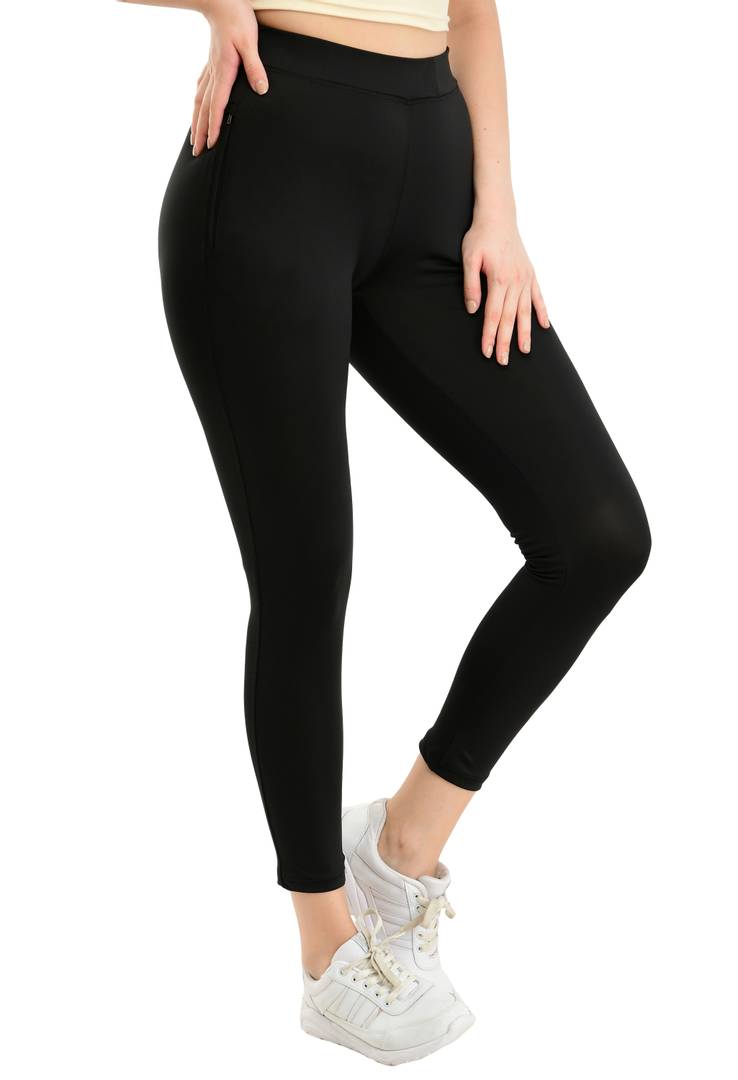 YOGA/GYM SPORTS High-Waist DRY-FIT TIGHTS (Black) - WOMEN'S ACTIVE WEAR