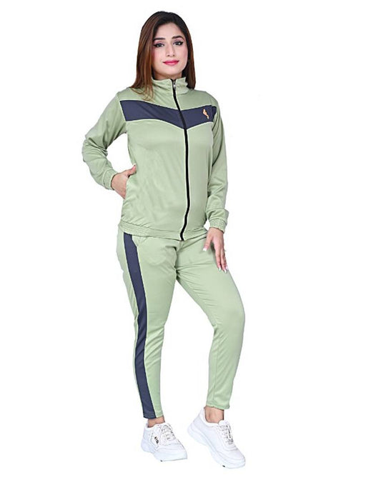 Woman Tracksuit/Gymwear/Active wear/Nightwear/Nightsuit/Yogawear (Pista-Black Striped)