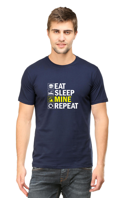 EAT SLEEP MINE REPEAT - MEN'S T-SHIRT